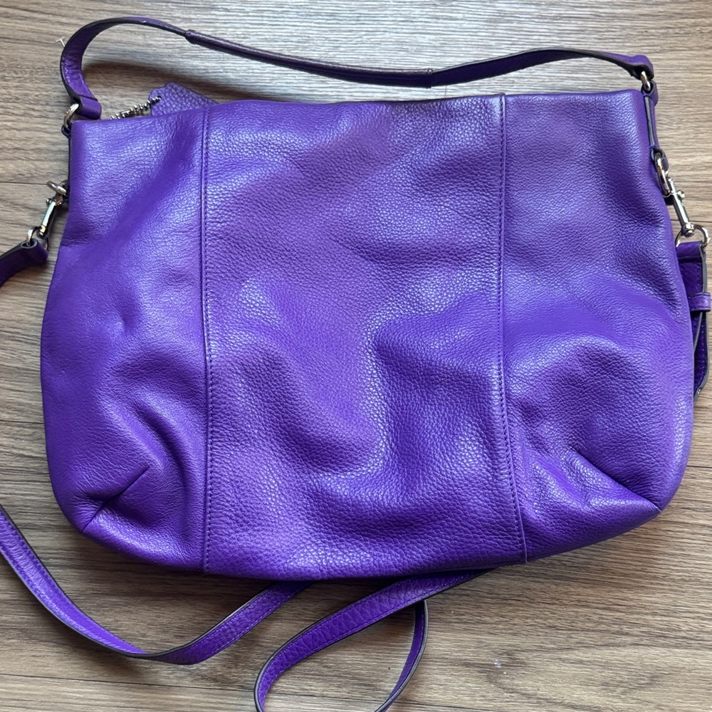 Coach Vibrant Purple Leather Shoulder Bag - Picture 3 of 4